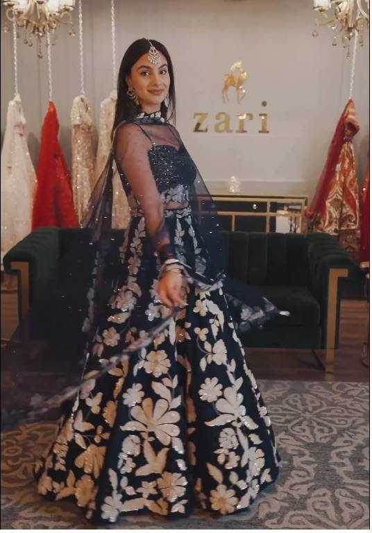 Silk Zari Work Sequins Lehenga for Festive Occasions - MYLUXURY LANE ENTERPRISE